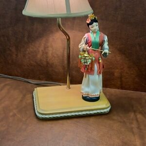 Hand Crafted Asian Themed Table Lamp From Upcycled Vintage Japanese Geisha Girl
